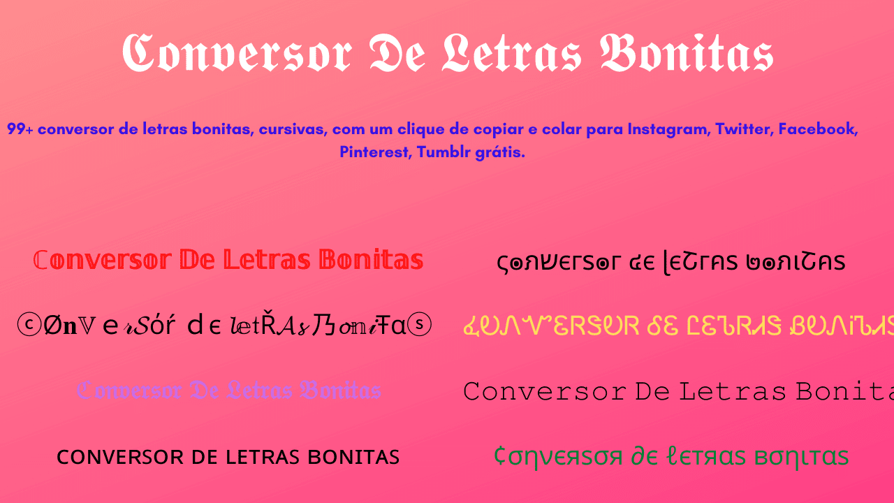 letras diferentes cursivas